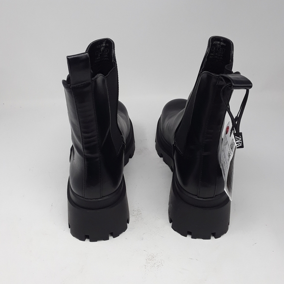 NWT ZARA Blogger Favorite Lug Sole Low Heel Ankle - Picture 5 of 6